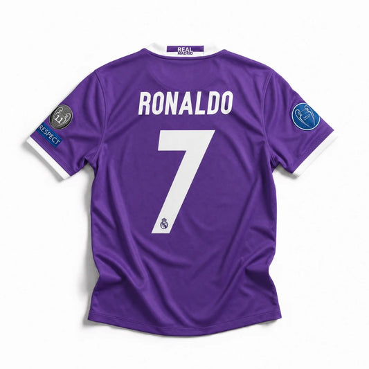 Cristiano Ronaldo CR7 Real Madrid Away Jersey 2017 – Official Adidas Men's Soccer Shirt | UEFA Champions League Final Edition