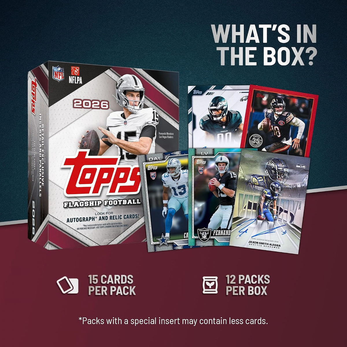 Topps NFL Flagship Football 2026 Mega Box 12 Packs