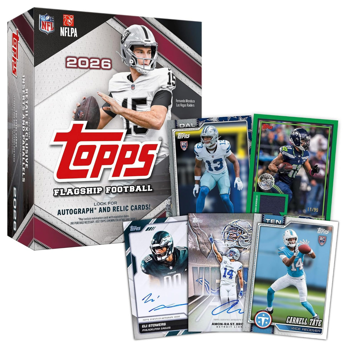 Topps NFL Flagship Football 2026 Mega Box 12 Packs
