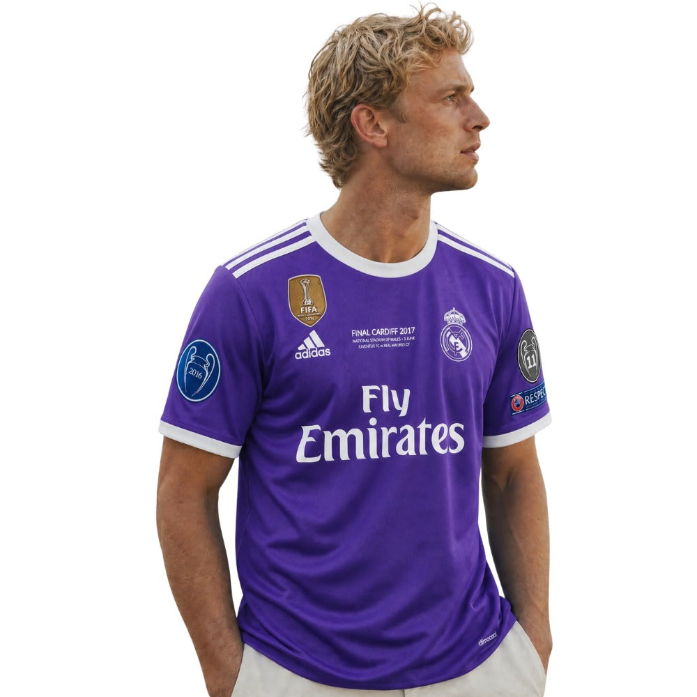 Cristiano Ronaldo CR7 Real Madrid Away Jersey 2017 – Official Adidas Men's Soccer Shirt | UEFA Champions League Final Edition